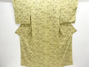 アンティーク　錦紗流水に草花模様着物